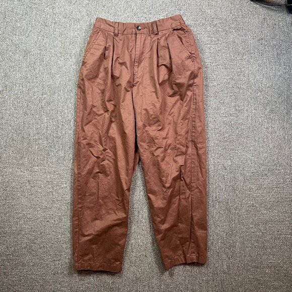Cube Sugar Japanese Minimalist Pleated Brown Women's Cotton Pants Size Medium - Picture 7 of 7